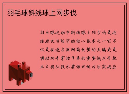羽毛球斜线球上网步伐