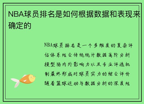 NBA球员排名是如何根据数据和表现来确定的